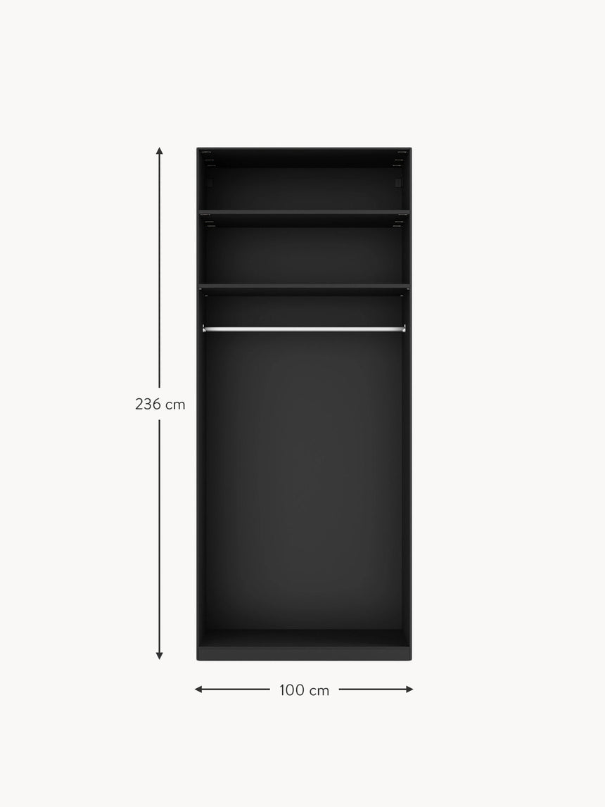 Lan İki Kapılı Modül Gardırop Siyah