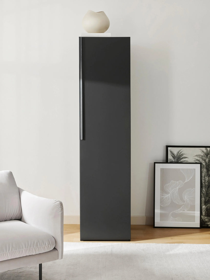 Lan Tek Kapılı Modül Gardırop Siyah