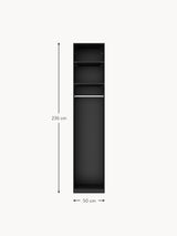 Lan Tek Kapılı Modül Gardırop Siyah