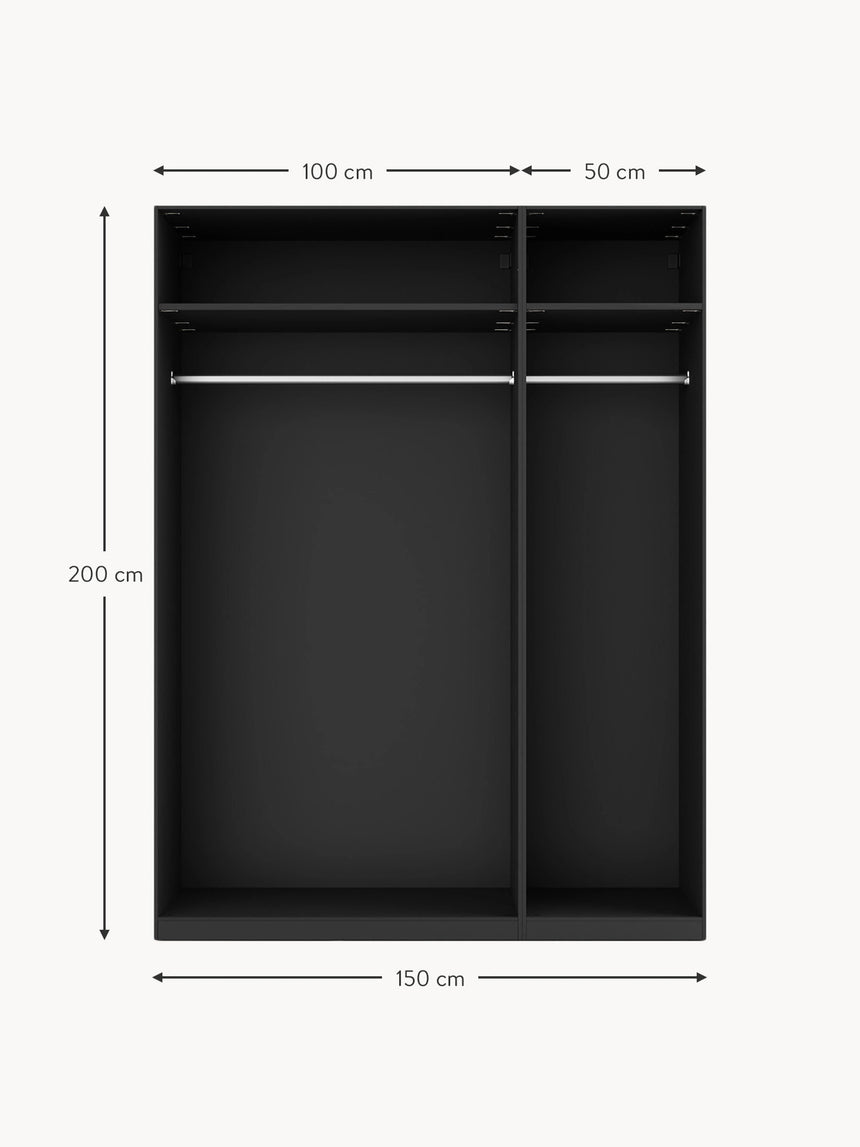 Lan Üç Kapılı Modül Gardırop Siyah