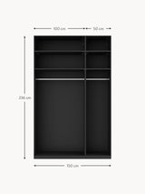 Lan Üç Kapılı Modül Gardırop Siyah