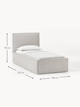 Lays Tek Kişilik Karyola Açık Gri Bukle