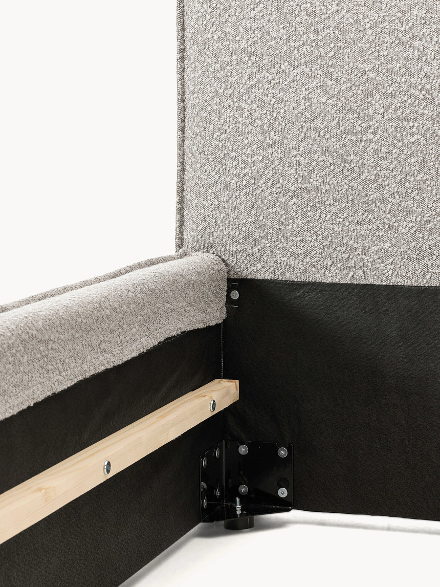 Lays Tek Kişilik Karyola Açık Gri Bukle