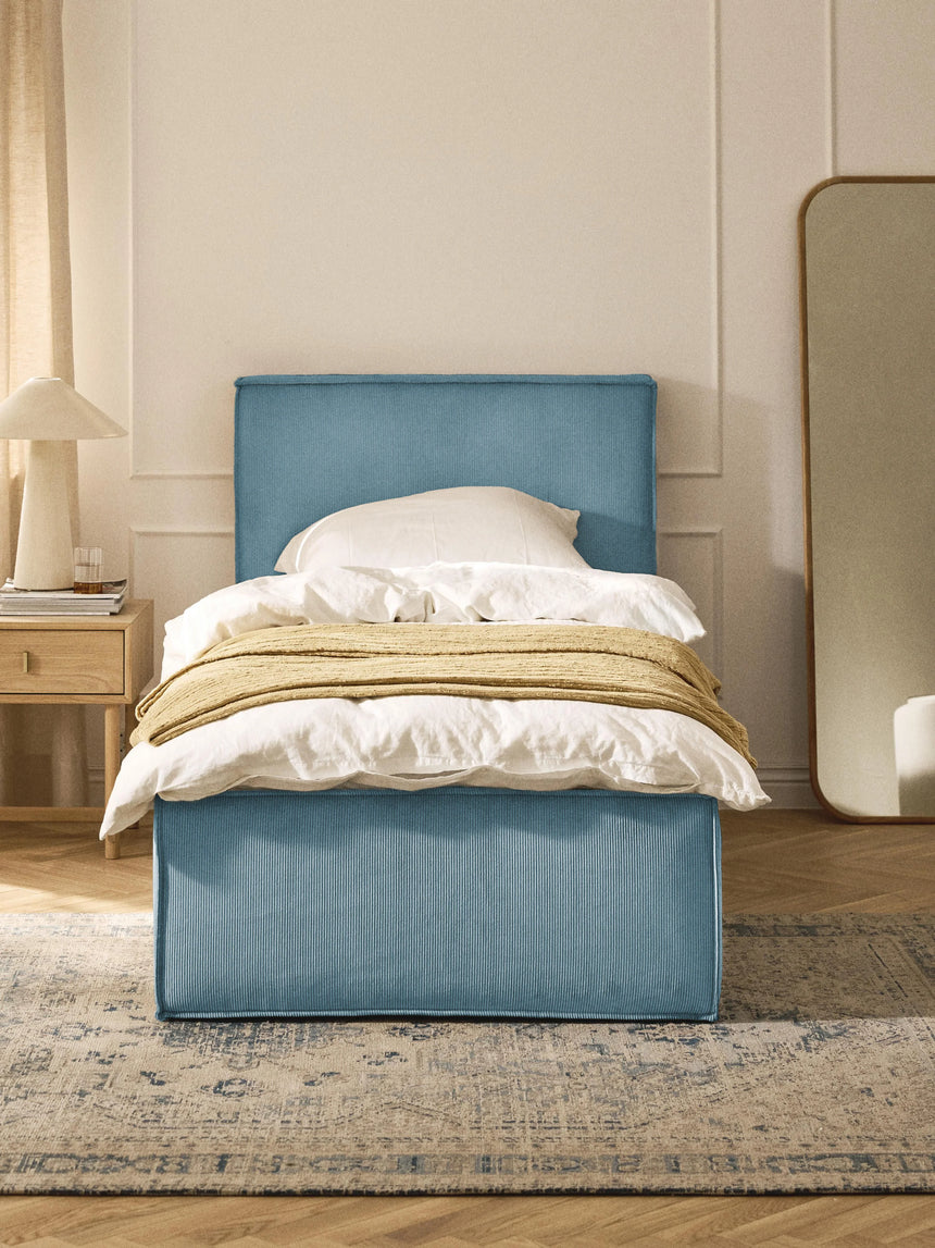 Lays Tek Kişilik Karyola Gök Mavisi Fitilli