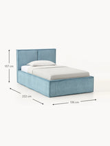 Lays Tek Kişilik Karyola Gök Mavisi Fitilli