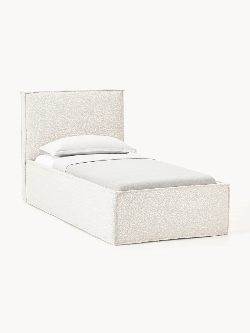 Lays Tek Kişilik Karyola Kırık Beyaz Bukle