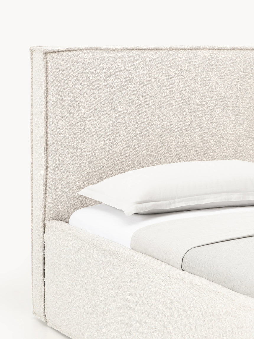 Lays Tek Kişilik Karyola Kırık Beyaz Bukle