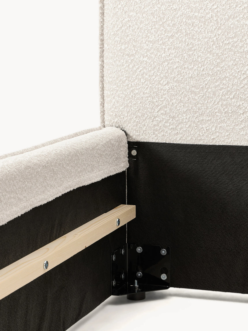 Lays Tek Kişilik Karyola Kırık Beyaz Bukle