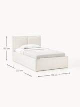 Lays Tek Kişilik Karyola Kırık Beyaz Bukle