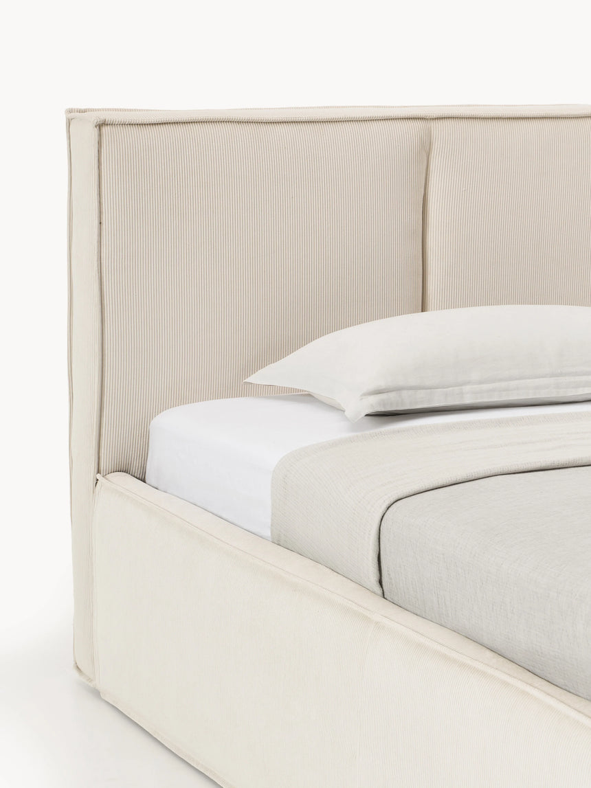 Lays Tek Kişilik Karyola Kırık Beyaz Fitilli