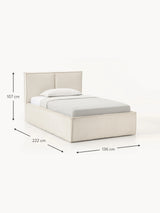 Lays Tek Kişilik Karyola Kırık Beyaz Fitilli