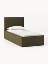 Lays Tek Kişilik Karyola Zeytin Yeşili Bukle