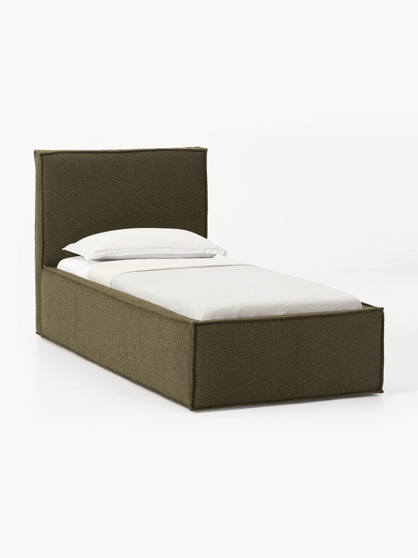 Lays Tek Kişilik Karyola Zeytin Yeşili Bukle