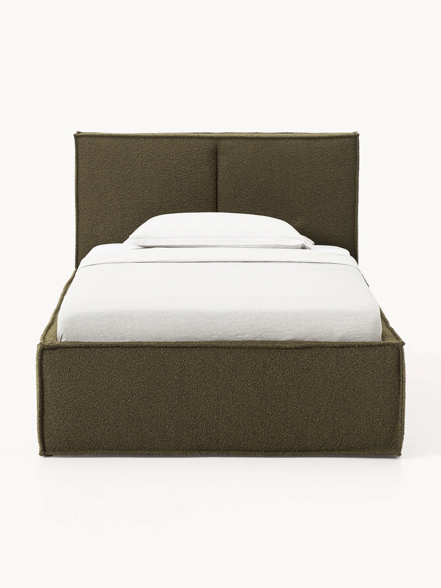 Lays Tek Kişilik Karyola Zeytin Yeşili Bukle