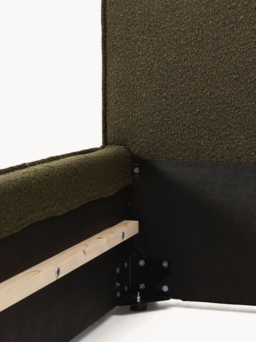 Lays Tek Kişilik Karyola Zeytin Yeşili Bukle