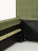 Lays Tek Kişilik Karyola Zeytin Yeşili Fitilli