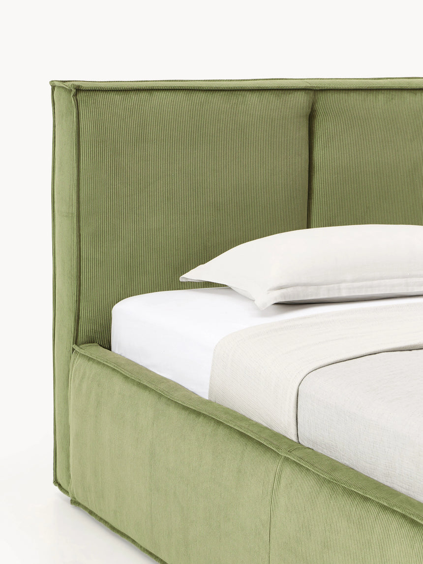 Lays Tek Kişilik Karyola Zeytin Yeşili Fitilli