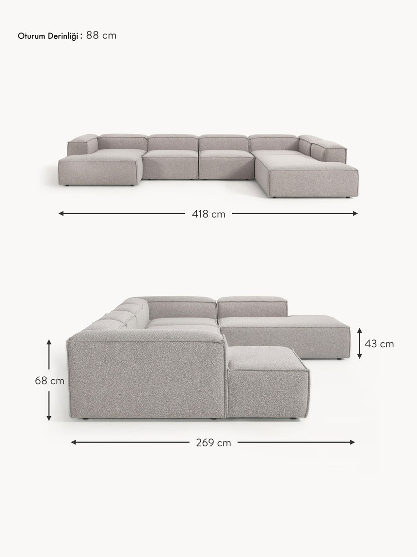 Lego Big Köşe Koltuk Açık Gri Bukle