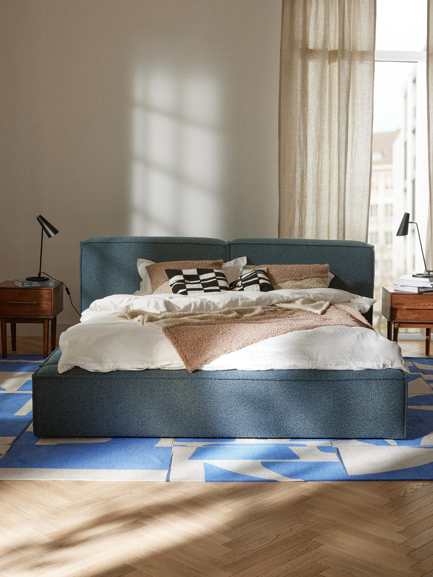 Lego Çift Kişilik Karyola Gri Mavi Bukle