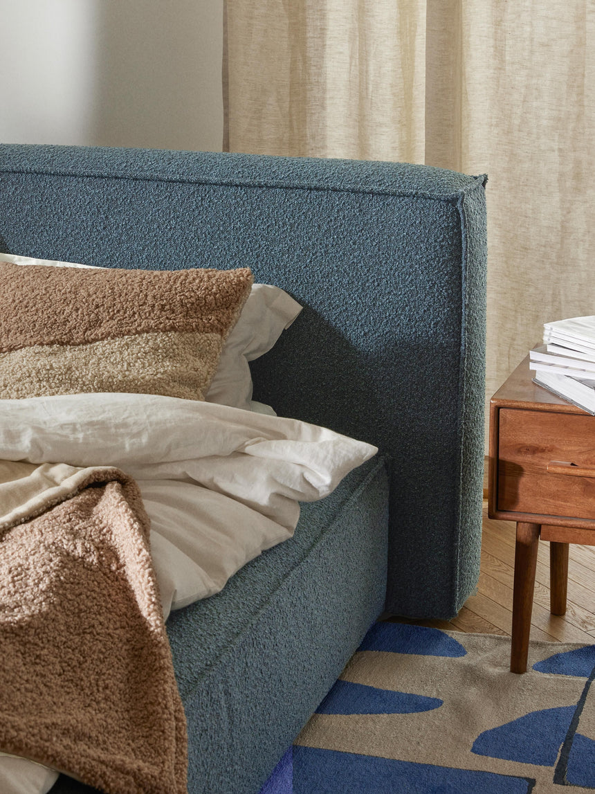 Lego Çift Kişilik Karyola Gri Mavi Bukle