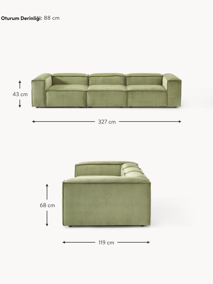 Lego Dörtlü Koltuk Zeytin Yeşili Fitilli