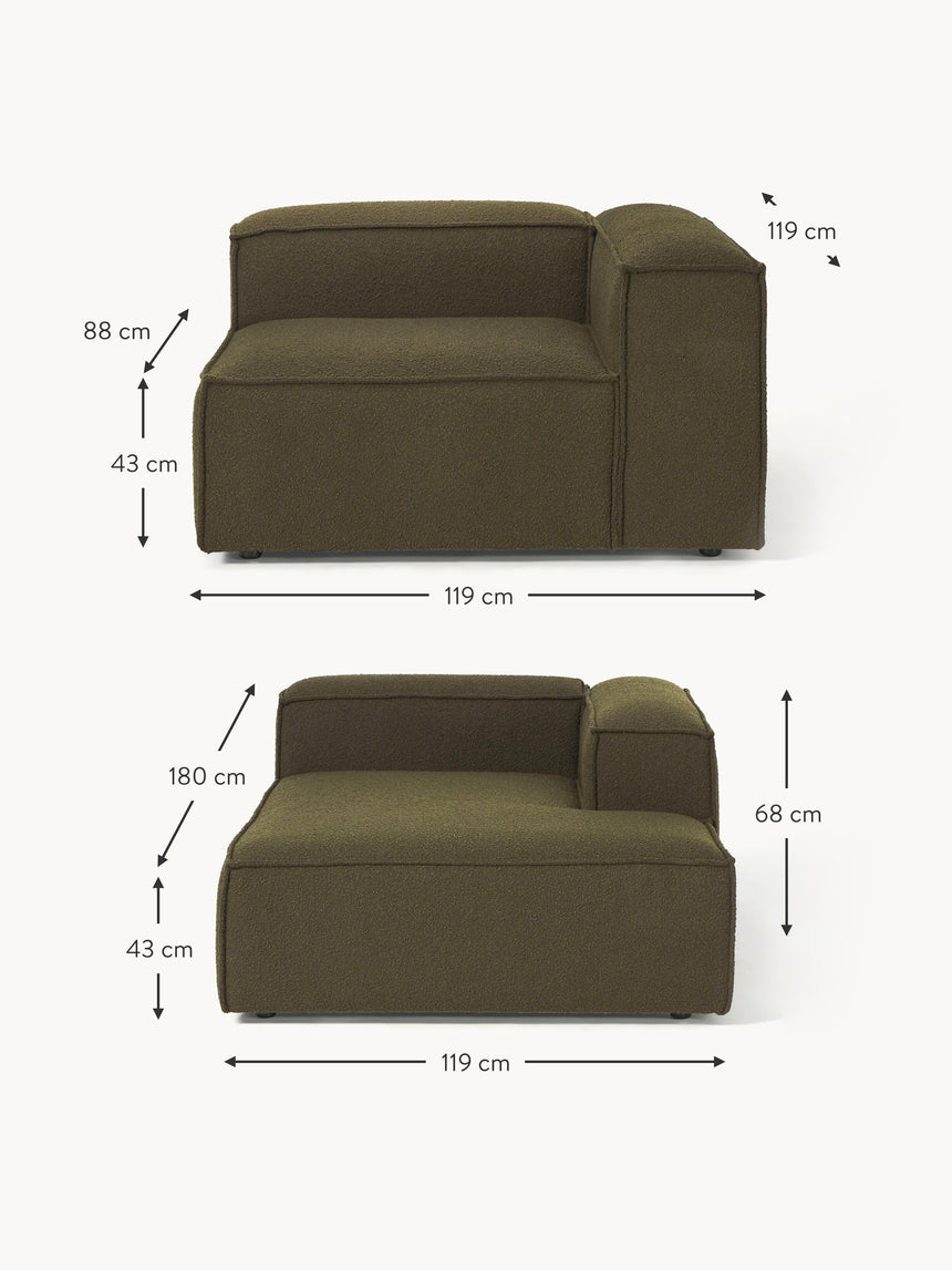 Lego Köşe Koltuk Zeytin Yeşili Bukle