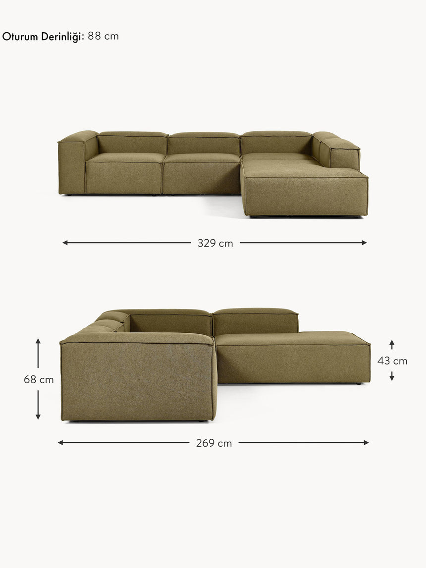 Lego Large Köşe Koltuk Zeytin Yeşili