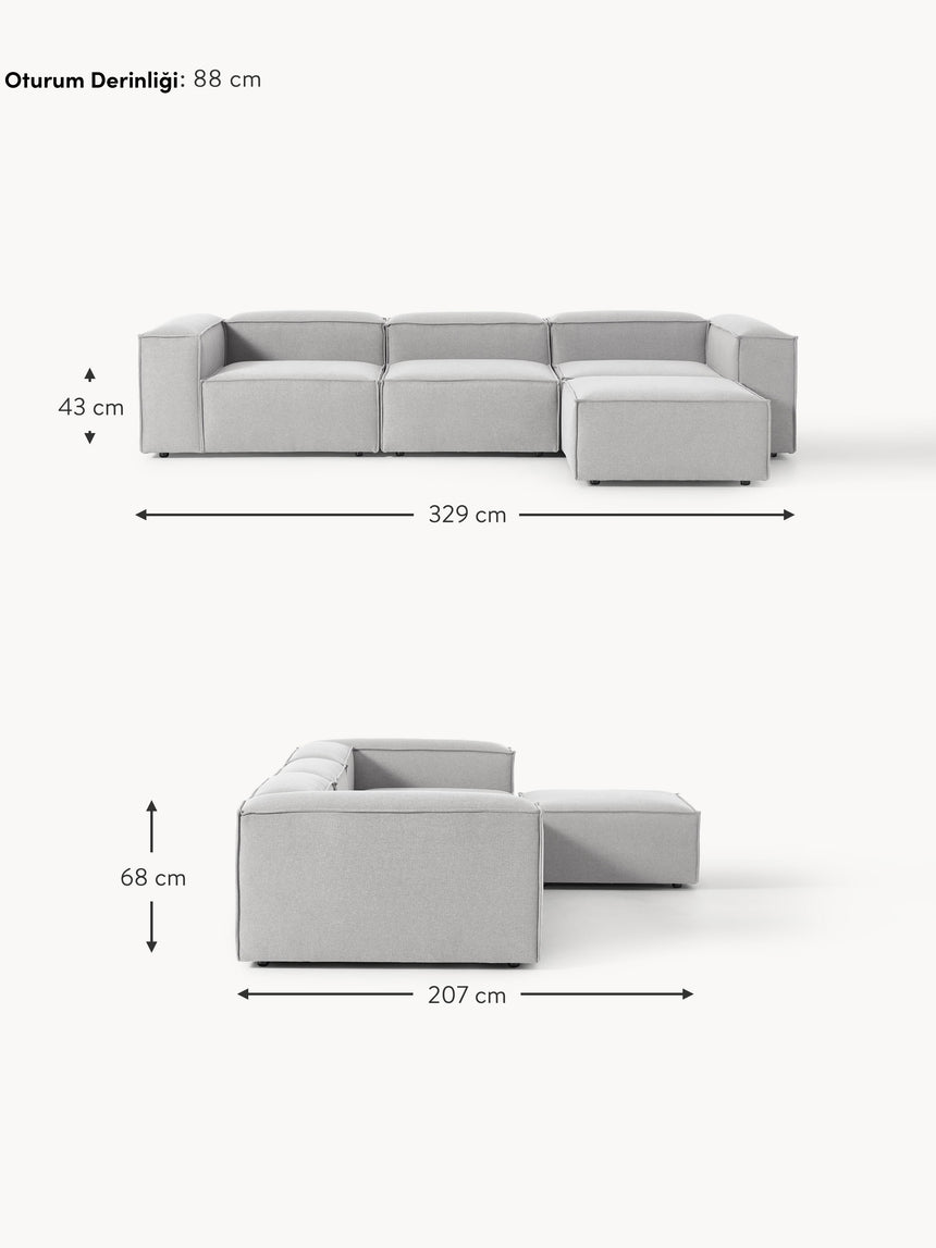 Lego Plus Köşe Koltuk Açık Gri