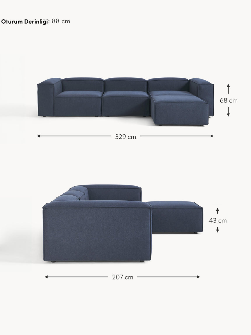 Lego Plus Köşe Koltuk Koyu Mavi