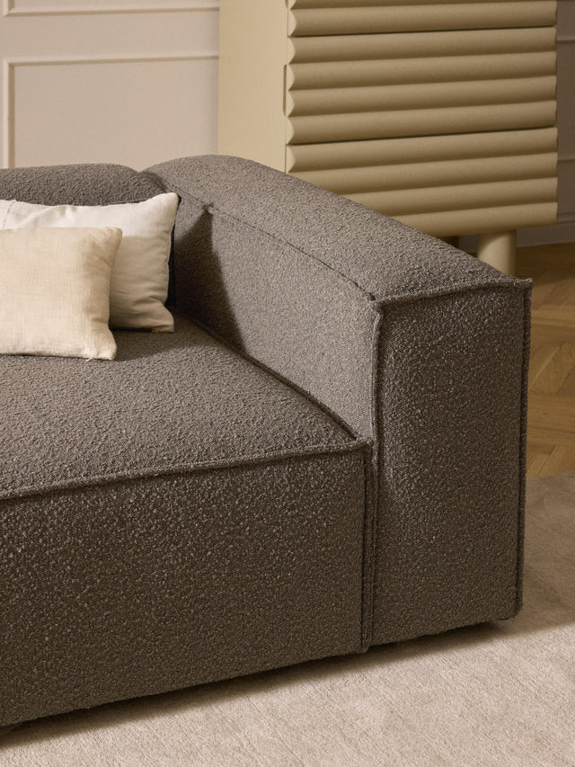 Lego Üçlü Koltuk Koyu Gri Kahve Bukle