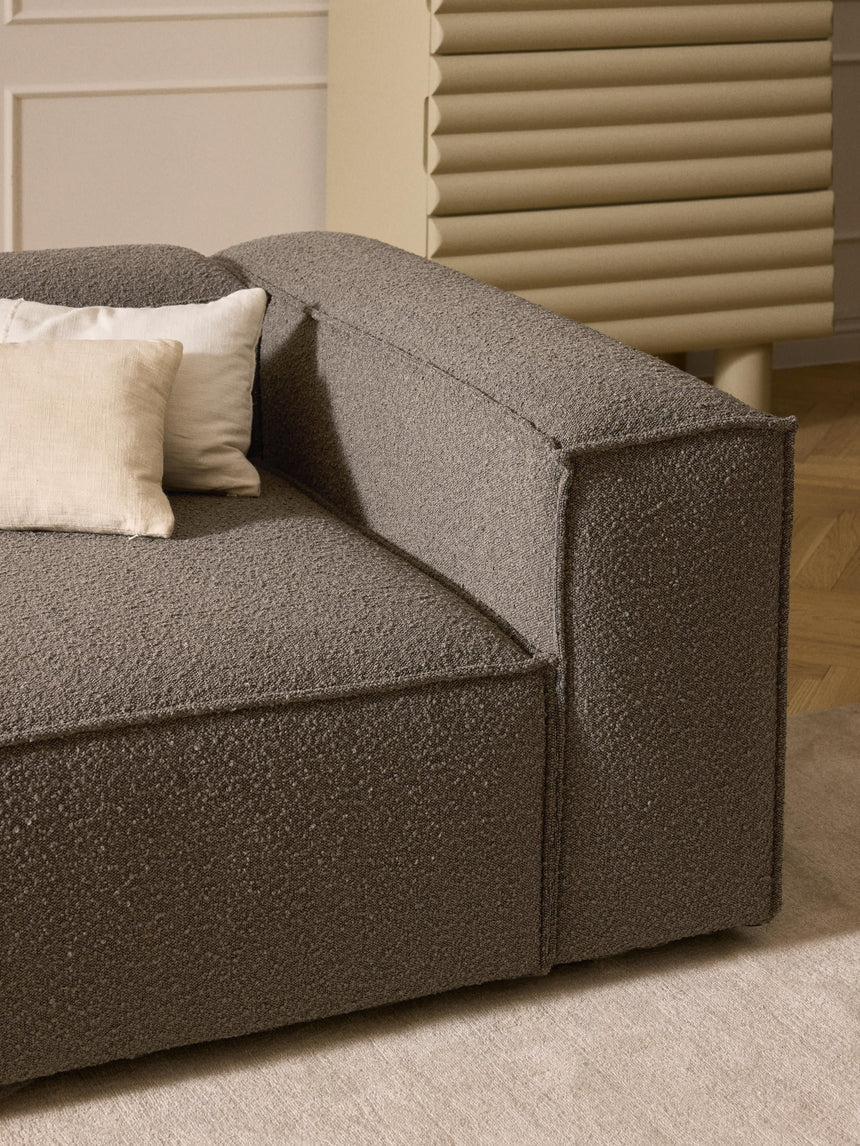 Lego Üçlü Koltuk Koyu Gri Kahve Bukle