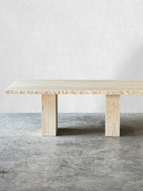 Life Doğal Kesim Dikdörtgen Traverten Mermer Yemek Masası