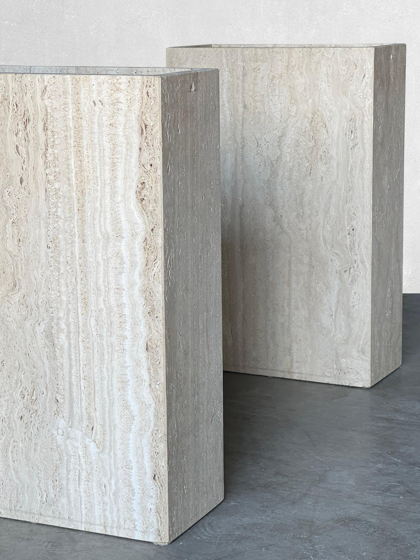 Life Doğal Kesim Dikdörtgen Traverten Mermer Yemek Masası