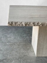 Life Doğal Kesim Dikdörtgen Traverten Mermer Yemek Masası