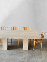 Life Doğal Kesim Dikdörtgen Traverten Mermer Yemek Masası