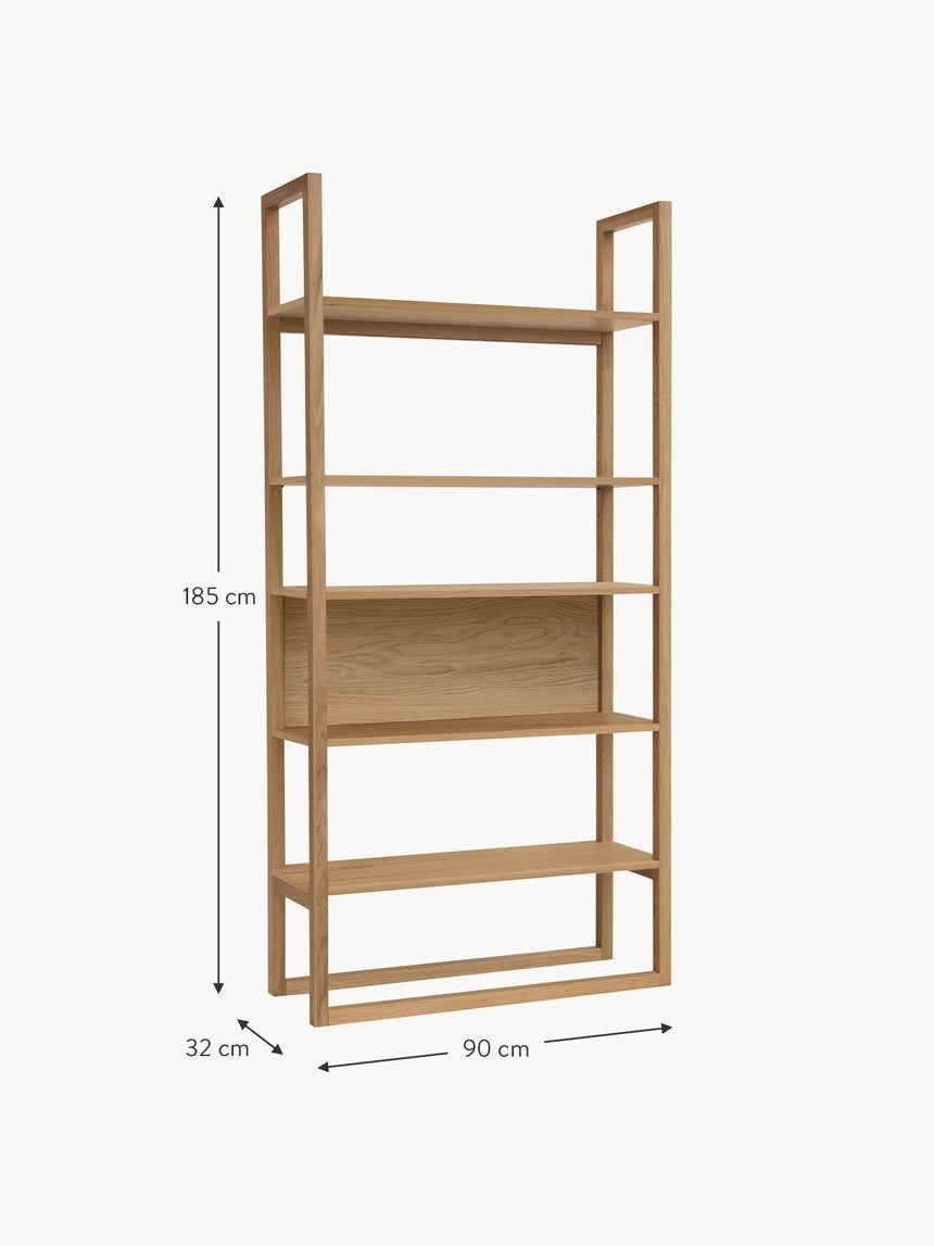 Loft Ahşap Kitaplık Meşe