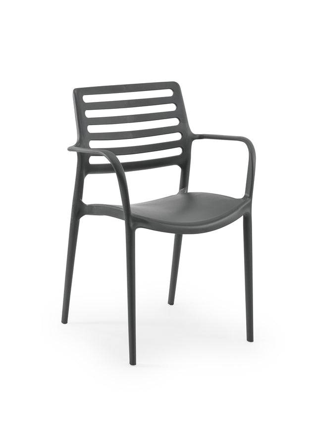 Louise Kollu Polipropilen Sandalye Antrasit