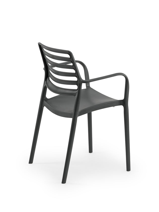 Louise Kollu Polipropilen Sandalye Antrasit