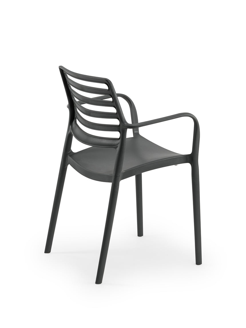 Louise Kollu Polipropilen Sandalye Antrasit