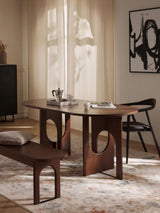 Love Oval Ahşap Yemek Masası Ceviz