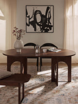 Love Oval Ahşap Yemek Masası Ceviz