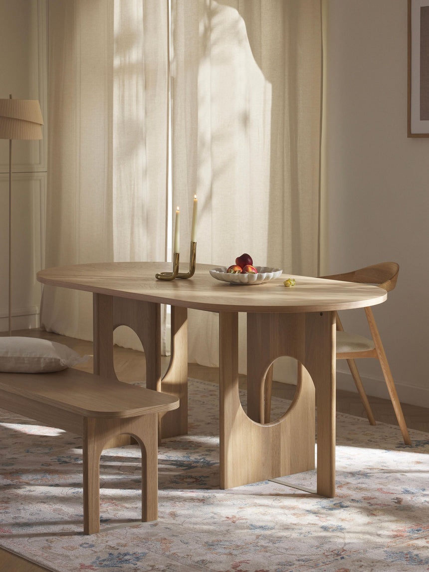 Love Oval Ahşap Yemek Masası Meşe