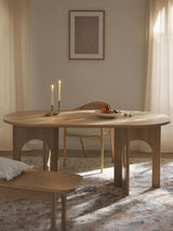 Love Oval Ahşap Yemek Masası Meşe