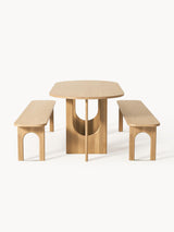 Love Oval Ahşap Yemek Masası Meşe