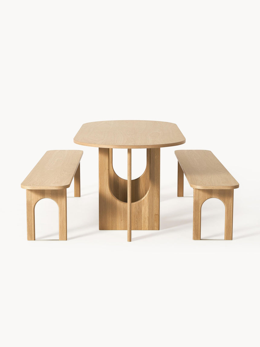 Love Oval Ahşap Yemek Masası Meşe