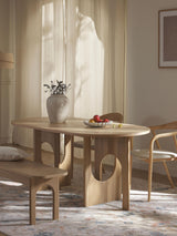 Love Oval Ahşap Yemek Masası Meşe