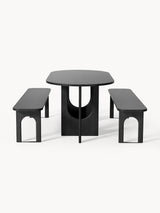 Love Oval Ahşap Yemek Masası Siyah