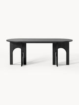 Love Oval Ahşap Yemek Masası Siyah