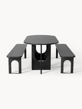 Love Oval Ahşap Yemek Masası Siyah