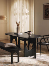 Love Oval Ahşap Yemek Masası Siyah